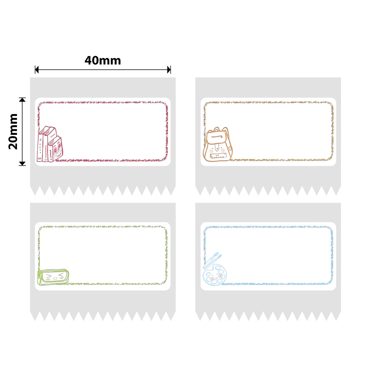 NIIMBOT - B Range - 40x20mm - Study Buddy Multi-Colour - 320 Labels