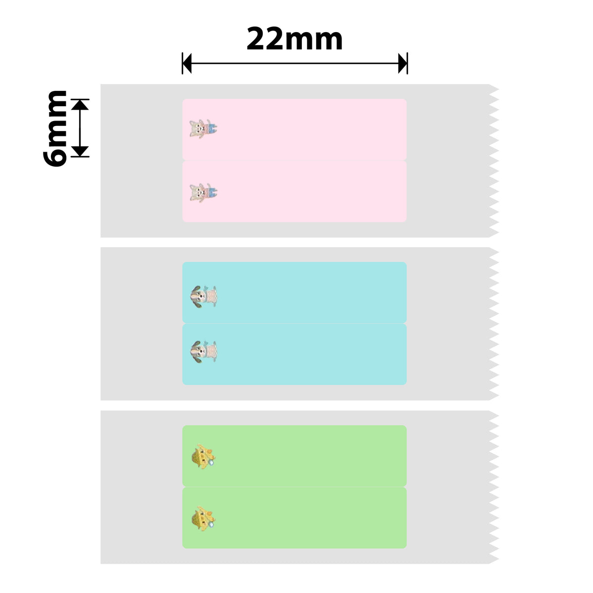 NIIMBOT - D Range - 6x22mm/2L - Multi-Colour Cute PET Vertical Pen - Stationary - 500 Labels