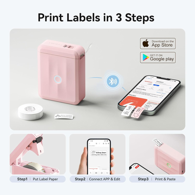 NIIMBOT - D110_M Bluetooth Label Printer Incl Label Roll