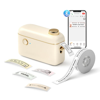NIIMBOT - H1S Bluetooth Label Printer Incl Label Roll - Cream