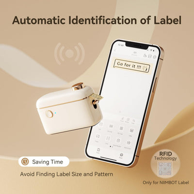 NIIMBOT - H1S Bluetooth Label Printer Incl Label Roll - Cream