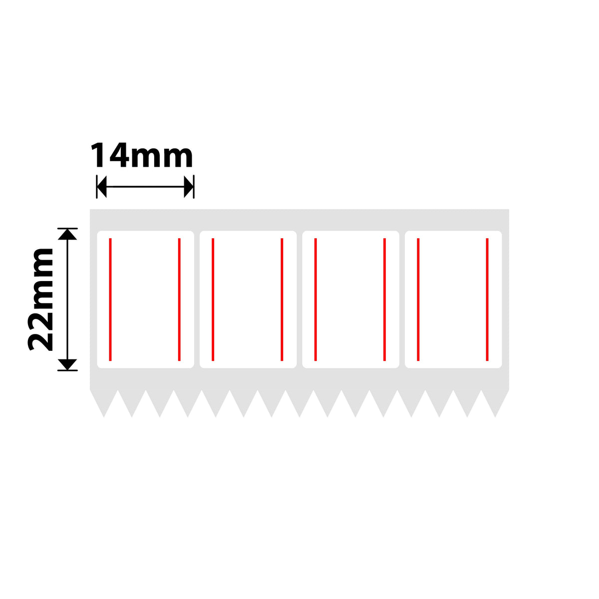 NIIMBOT - K3 Only - 14x22mm/4L - Red Double Line - 4,800 Labels