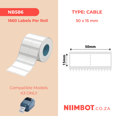 NIIMBOT - K Range - 50x15mm - White Jewellery - 1,660 Labels
