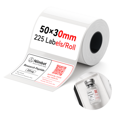 NIIMBOT - M Range - 50x30mm - White PET - 225 Labels