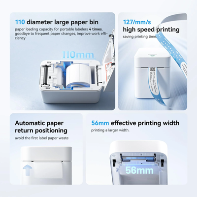 NIIMBOT - K2 Bluetooth Label Printer Incl Label Roll - White