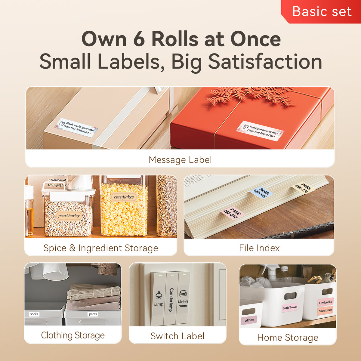 NIIMBOT - D Range - Tag Master Home Use Label Set - 9 Assorted Rolls - 660 Labels