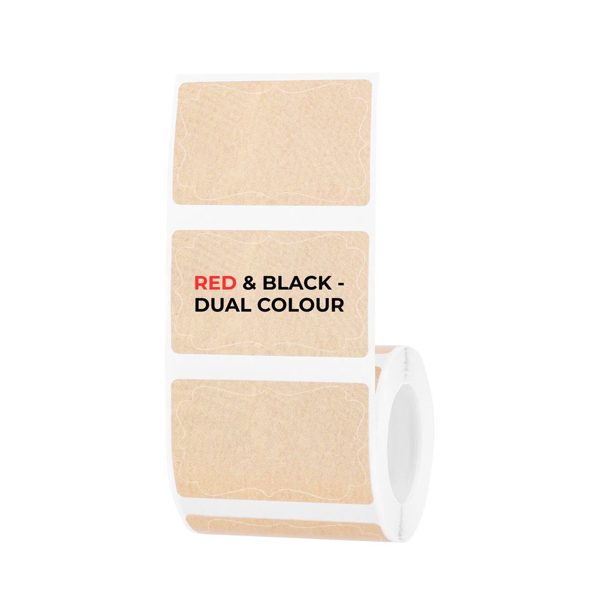 NIIMBOT - B Pro Range - 50x30mm - Kraft Red & Black Text Dual Colour Vintage Frame - 230 Labels