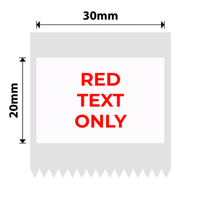 NIIMBOT - B Range - 30x20mm - White Red Text Only - 315 Labels