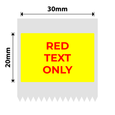 NIIMBOT - B Range - 30x20mm - Yellow Red Text Only - 315 Labels