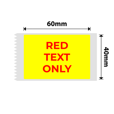 NIIMBOT - B Range - 40x60mm - Yellow Red Text Only - 125 Labels