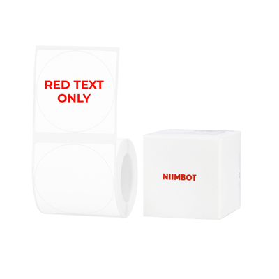 NIIMBOT - B Range - 50x50mm - White Round Red Text Only - 145 Labels