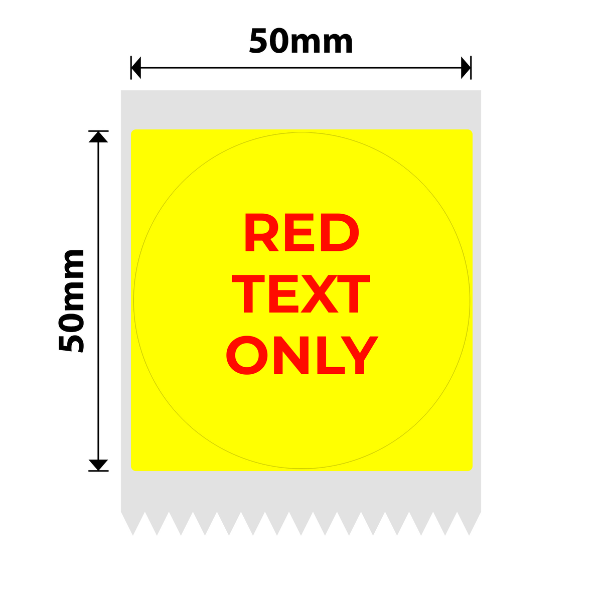 NIIMBOT - B Range - 50x50mm - Yellow Round Red Text Only - 145 Labels