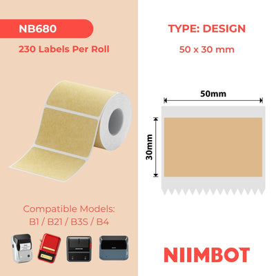 NIIMBOT - B Range - 50x30mm - Hardwood - 230 Labels