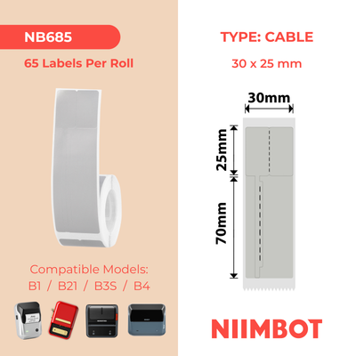 NIIMBOT - B Range - 30x95mm - Grey Jewellery Void - 65 Labels