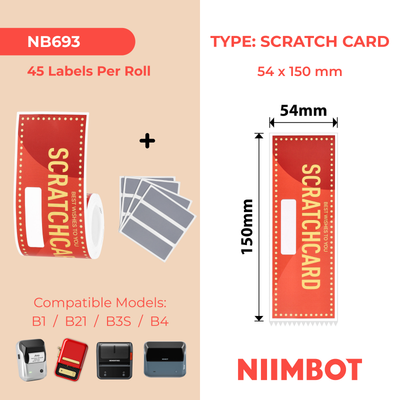NIIMBOT - B Range - 54x150mm - 45 Bless Scratch Cards