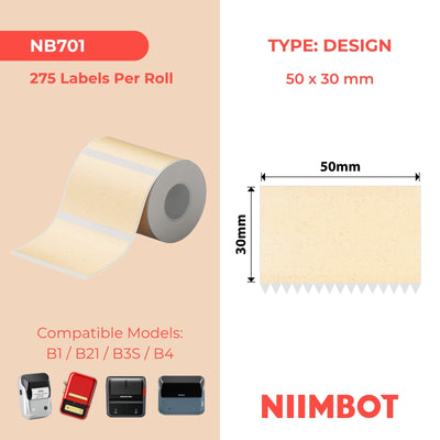 NIIMBOT - B Range - 50x30mm - Baked Color - 275 Labels