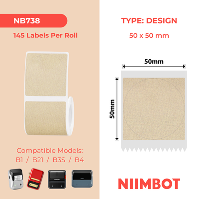 NIIMBOT - B Range - 50x50mm - Kraft - 145 Labels
