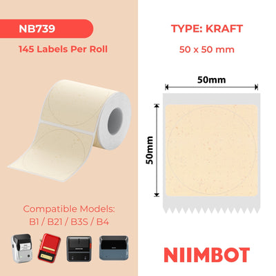 NIIMBOT - B Range - 50x50mm - Kraft - 145 Labels