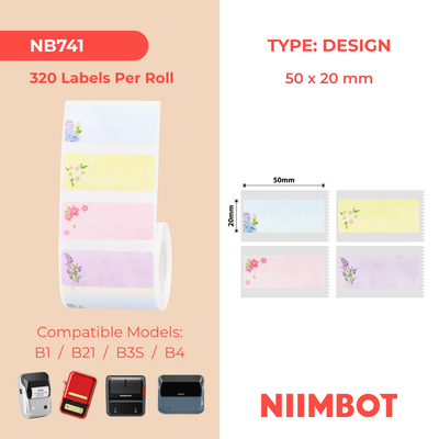 NIIMBOT - B Range - 50x20mm - Like A Flower Season - 320 Labels