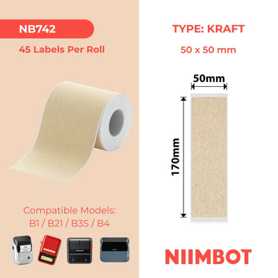 NIIMBOT - B Range - 50x170mm - Kraft File - 45 Labels