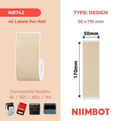 NIIMBOT - B Range - 50x170mm - Kraft File - 45 Labels