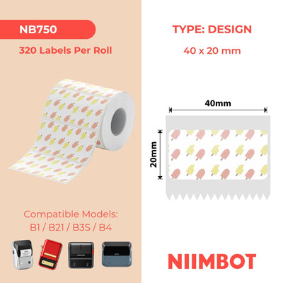 NIIMBOT - B Range - 40x20mm - Summer 003 - 320 Labels