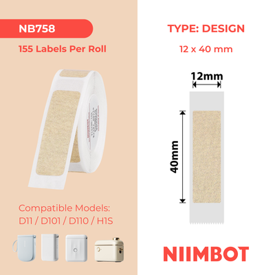 NIIMBOT - D Range - 12x40mm - Kraft Matte - 155 Labels