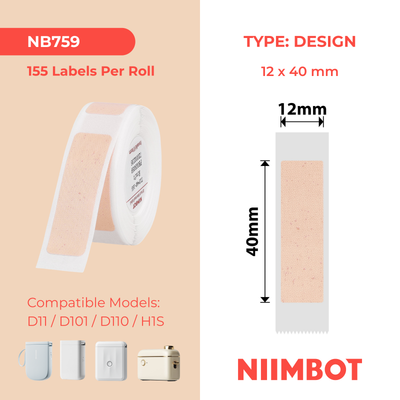 NIIMBOT - D Range - 12x40mm - Kraft - 155 Labels