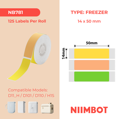 NIIMBOT - D Range - 14x50mm - Colored Freezer - 125 Labels