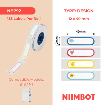 NIIMBOT - N1 - 12x40mm - Cartoon Patterns B - 155 Labels