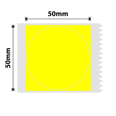 NIIMBOT - B Range - 50x50mm - Yellow Round Removable - 145 Labels
