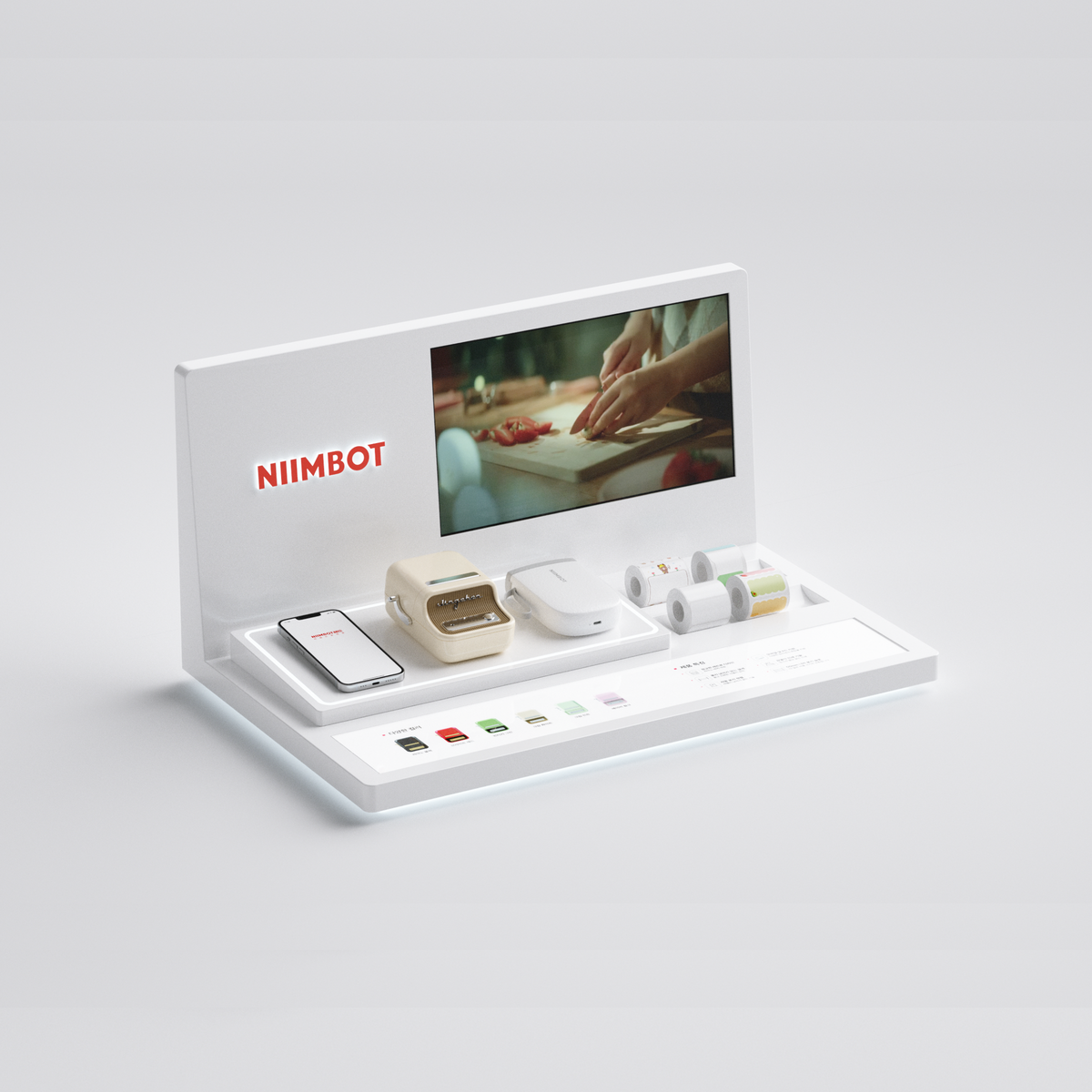 NIIMBOT - Main 3 Jingchen Booth Lcd Display Stand - 3 Tier