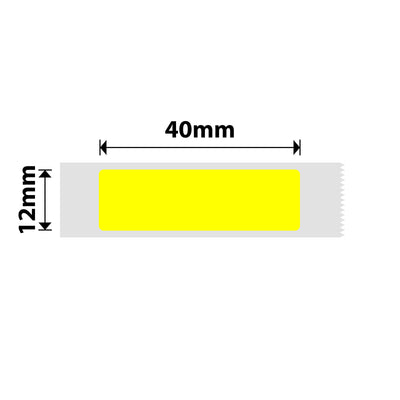NIIMBOT - D11_H Only - 12x40mm - Yellow - Dual Colour - Red & Black Text - 155 Labels