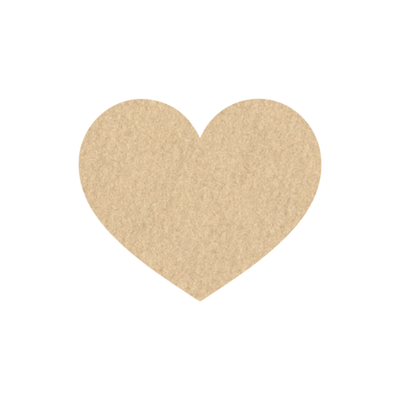 NIIMBOT - B Pro Range - 50x43mm - Kraft Heart Shape - Dual Colour - Red & Black Text - 165 Labels