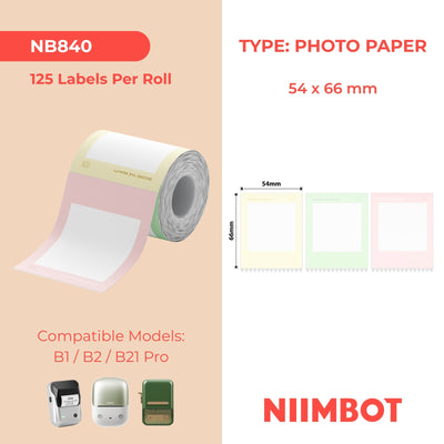 NIIMBOT - B Pro Range - 54x66mm - Greyscale Photo Paper - Spring Time - 125 Labels