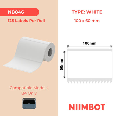 NIIMBOT - B4 Only - 80x80mm - White - 95 Labels
