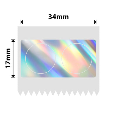 NIIMBOT - M Range - 34x17mm - Silver Laser Holographic Double Row - 345 Labels