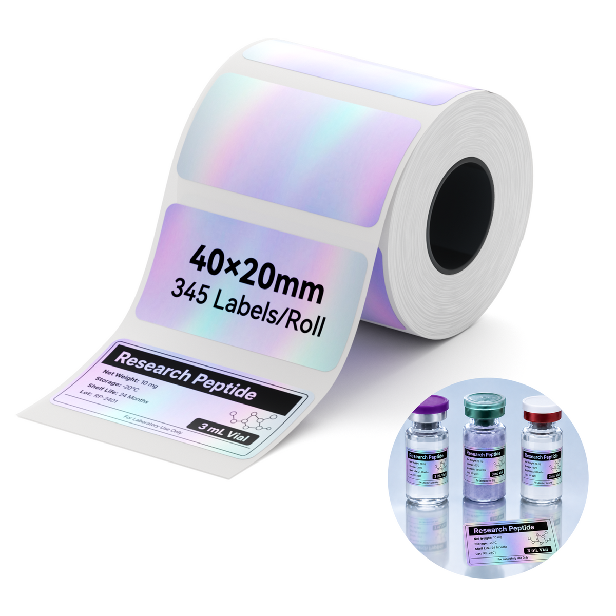NIIMBOT - M Range - 40x20mm - Silver Laser Holographic - 345 Labels
