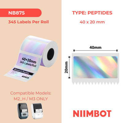 NIIMBOT - M Range - 40x20mm - Silver Laser Holographic - 345 Labels