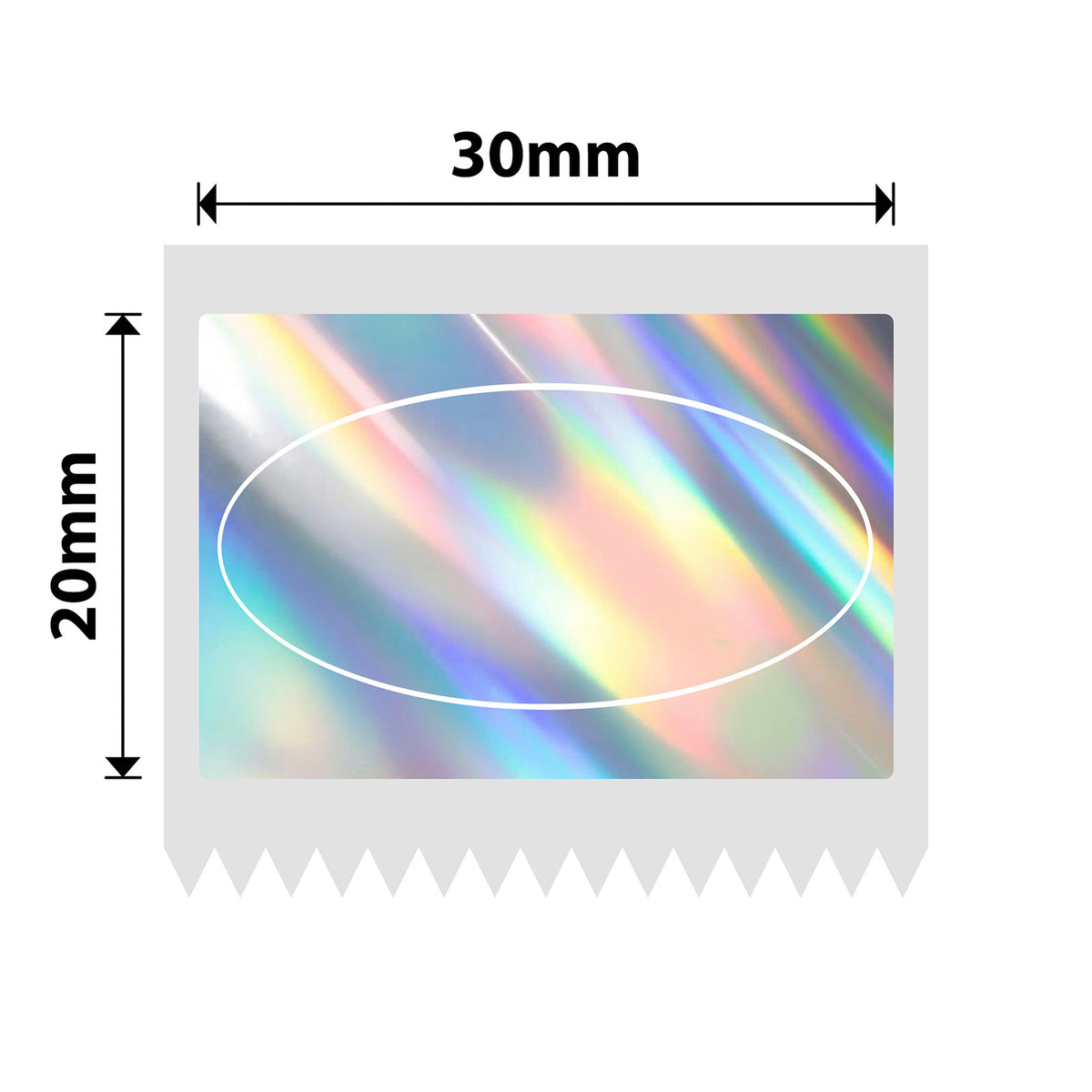 NIIMBOT - M Range - 30x20mm - Silver Laser Holographic Oval - 345 Labels