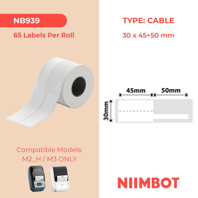NIIMBOT - M Range - 30x45+50mm - White Cable - 65 Labels