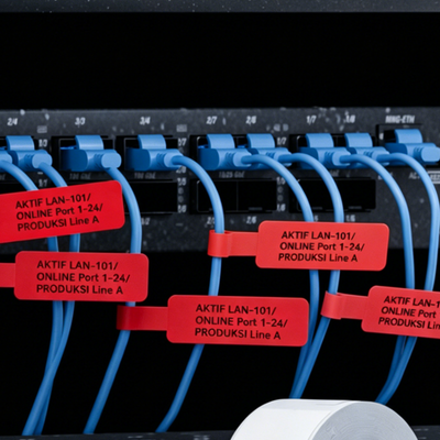 NIIMBOT - M Range - 25x38+40mm - Red Cable - 80 Labels