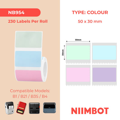 NIIMBOT - B Range - 50x30mm - Macaron - 230 Labels