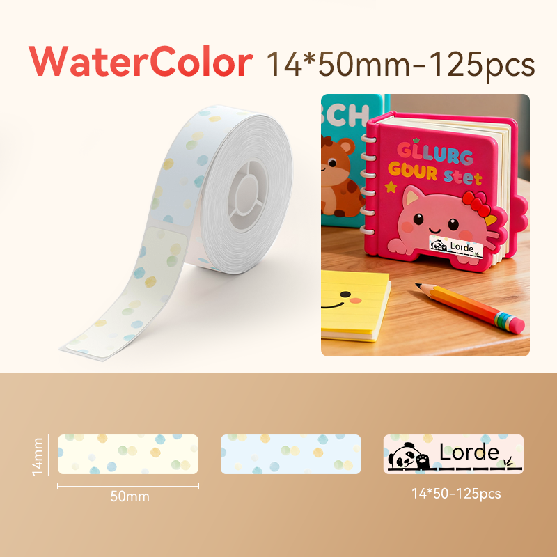 NIIMBOT - D Range - 14x50mm - Watercolour Recall - 125 Labels