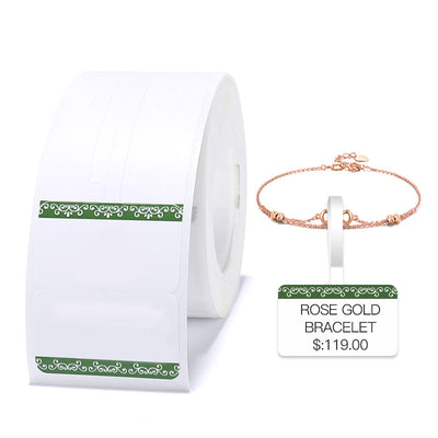 NIIMBOT - B Range - 25x75mm - Green Border Jewellery - 100 Labels